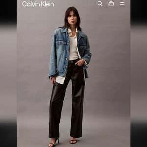 Vintage Calvin Klein 90s Leather Pants 5 / Small Brown